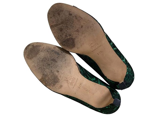 Manolo Blahnik Spitzen-Pumps Grün - Ansicht 6