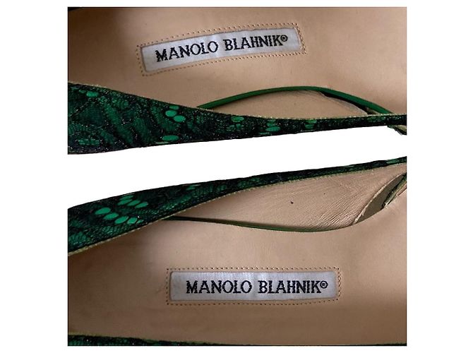 Manolo Blahnik Spitzen-Pumps Grün - Ansicht 7