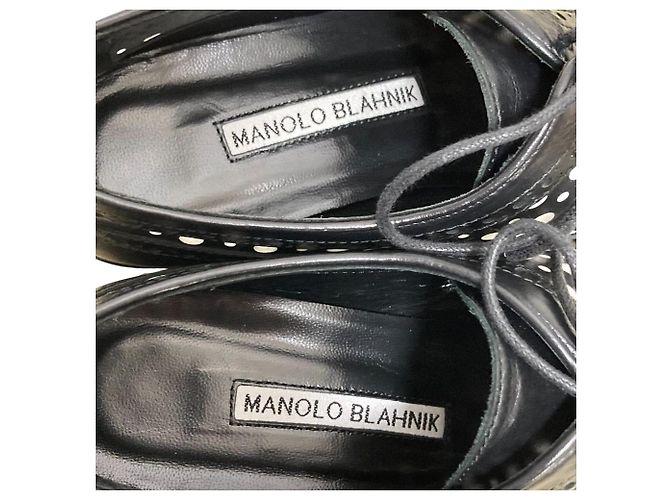 Chaussures Oxford en cuir perforé Manolo Blahnik - vue 8