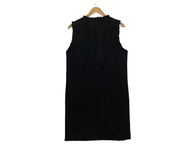 Autre Marque Chaleco Abrigo sfide de Piel de Mapache y Eco Mouton Negro - vista 2