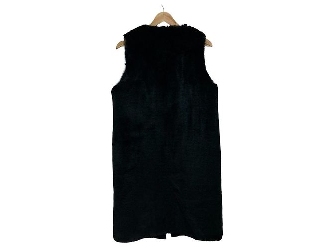 Autre Marque Chaleco Abrigo sfide de Piel de Mapache y Eco Mouton Negro - vista 4