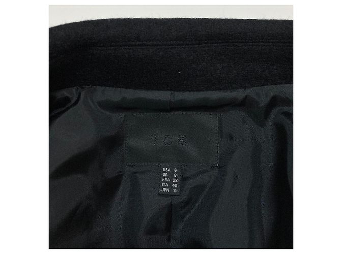 Autre Marque Abrigo de lana cruzado iCB Negro - vista 7