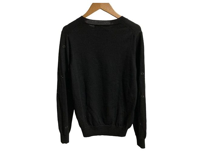 Autre Marque tricot COMME des GARCONS Flower Wool Knit Sweater Preto - vista 3
