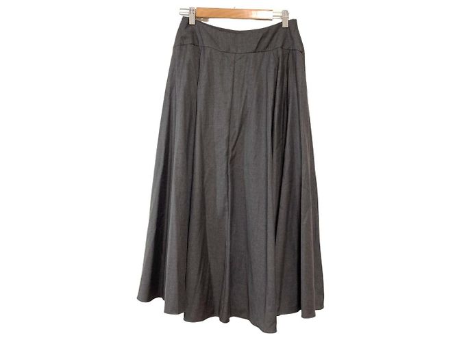 Autre Marque Falda acampanada INGEBORG con panel de twill transparente Castaño - vista 2