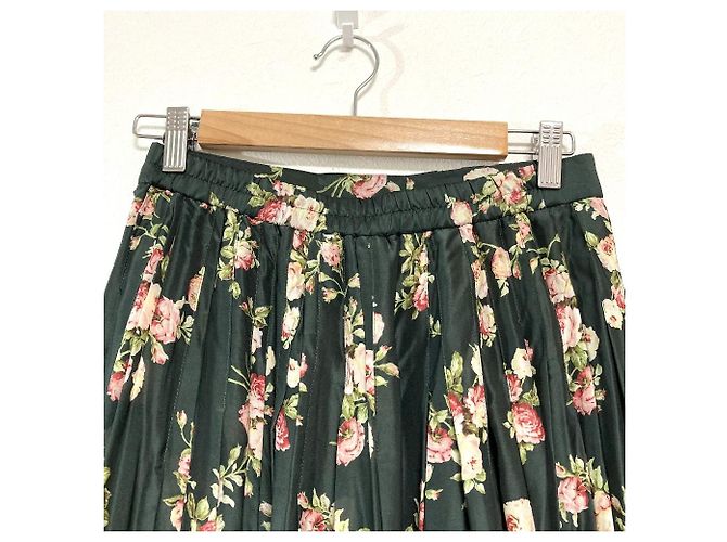 Autre Marque Falda INGEBORG Estampado de Rosas Antiguas Verde - vista 3