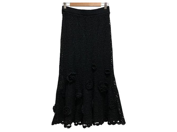 Autre Marque Falda sirena de crochet con motivo floral INGEBORG Negro - vista 5