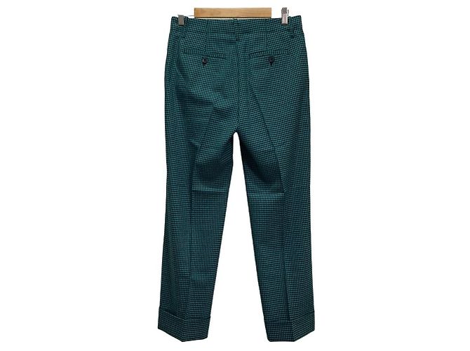 Autre Marque Alberto Biani Gingham Gerade Hose Grün - Ansicht 2