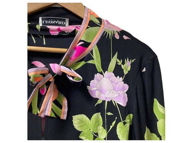 Autre Marque Cárdigan de seda con estampado floral LEONARD PARIS Negro - vista 2