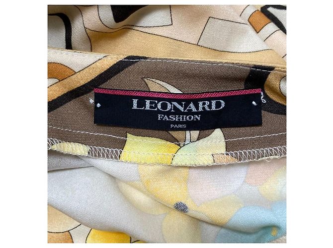 Autre Marque Chaqueta camisa elástica sin cuello con estampado floral LEONARD Castaño Multicolor Amarillo - vista 4