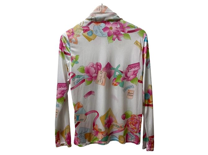 Autre Marque LEONARD SPORT Top a maniche lunghe con stampa floreale e mezza zip Rosa Bianco Multicolore - vista 4