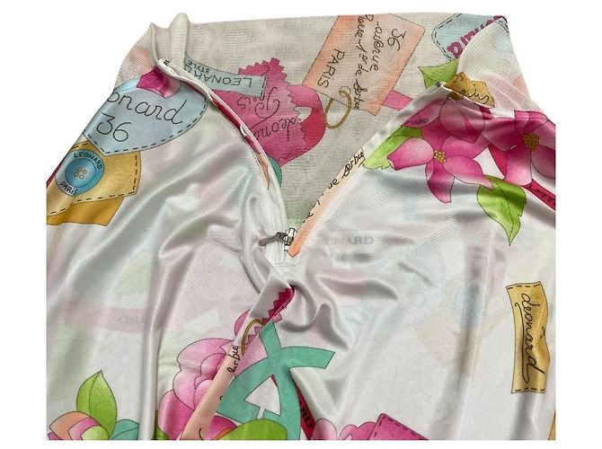 Autre Marque LEONARD SPORT Top a maniche lunghe con stampa floreale e mezza zip Rosa Bianco Multicolore - vista 5