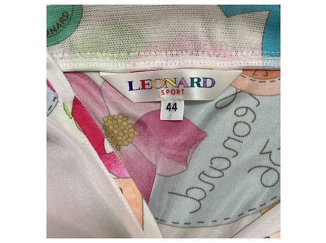Autre Marque LEONARD SPORT Top a maniche lunghe con stampa floreale e mezza zip Rosa Bianco Multicolore - vista 6