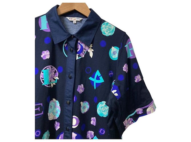Autre Marque Hemdkleid mit Alphabet-Muster LEONARD SPORT Blau - Ansicht 2