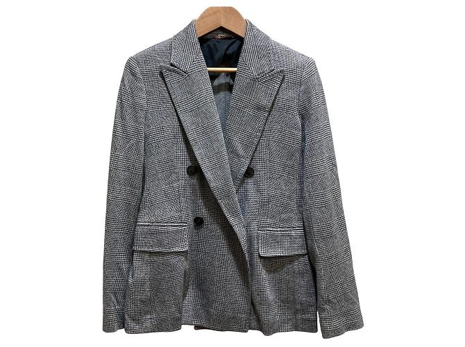 Conjunto de Traje de Lana a Cuadros Max Mara Studio Castaño - vista 2