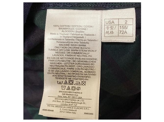 Autre Marque Brooks Brothers 346 Hemdkleid Blau Grün Marineblau - Ansicht 5