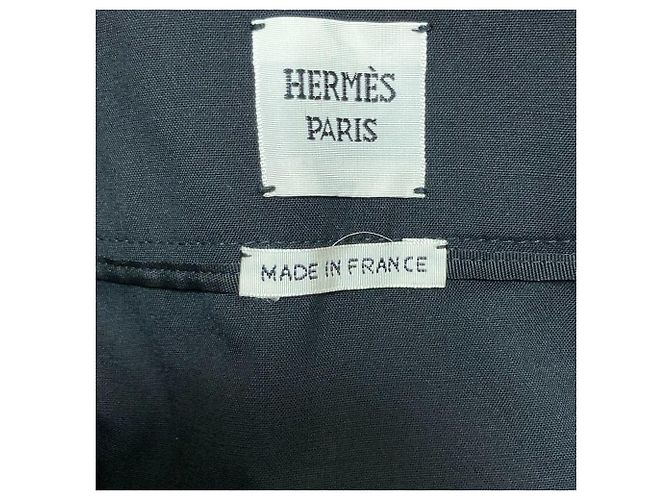 Falda de lana Hermès Chaine d'Ancre 38 Negro - vista 6