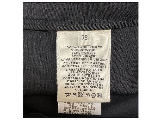 Falda de lana Hermès Chaine d'Ancre 38 Negro - vista 7