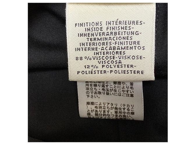 Falda de lana Hermès Chaine d'Ancre 38 Negro - vista 9