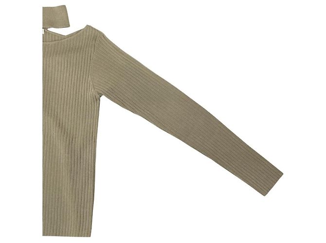 Autre Marque Noble Choker Rib Knit Castaño - vista 3