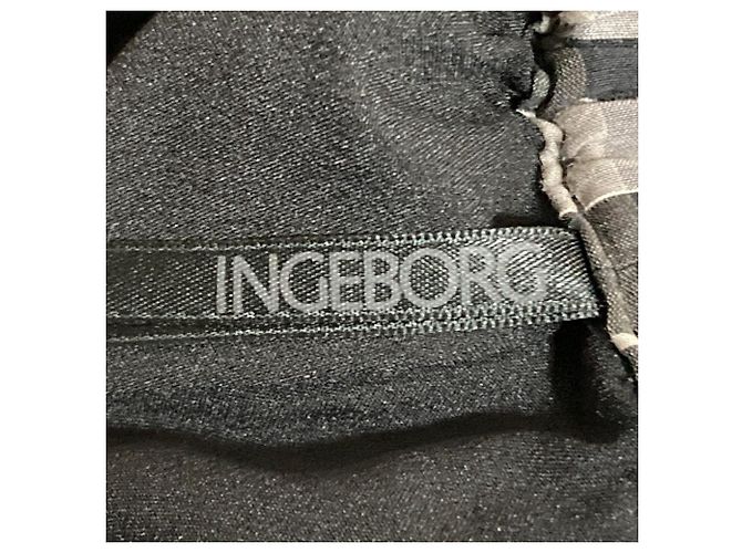 Autre Marque Falda de cuadros bordada Ingeborg Negro - vista 6