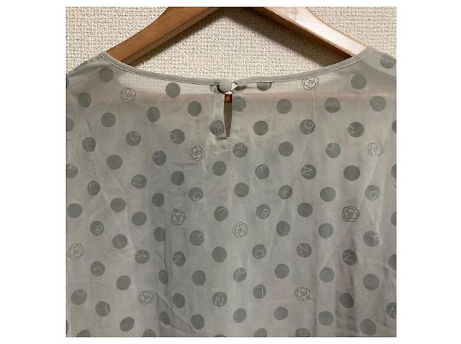 Autre Marque Ingeborg Chiffon-Bluse mit Punkten Braun Grau - Ansicht 6