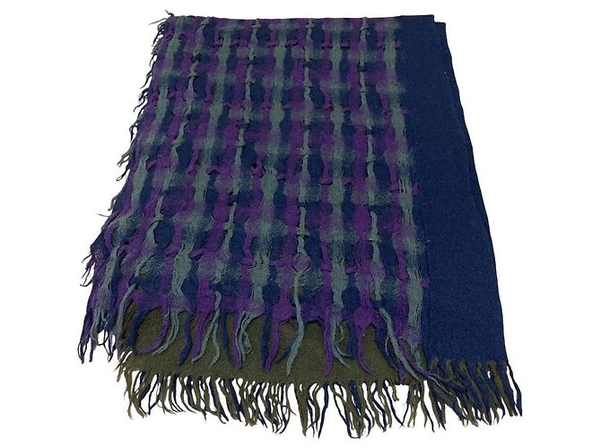 Autre Marque Sciarpa in lana mesh Yohji Yamamoto Blu - vista 2