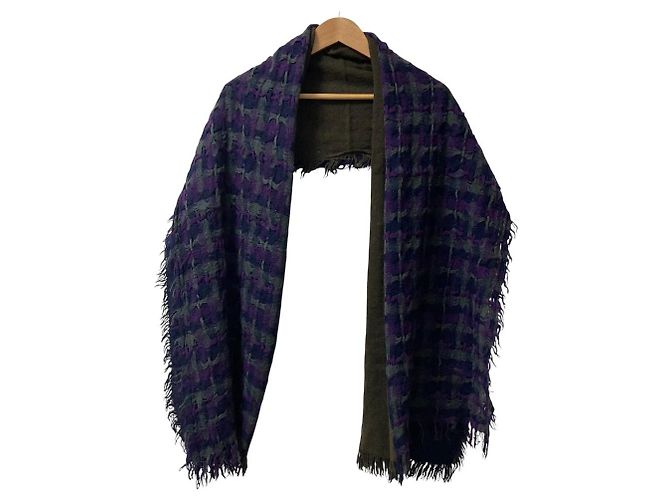 Autre Marque Sciarpa in lana mesh Yohji Yamamoto Blu - vista 4
