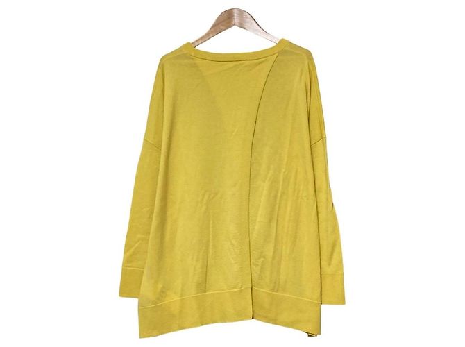 Autre Marque MOGA 18-Gauge Semi-Worsted Wollstrick-Pullover Gelb - Ansicht 3