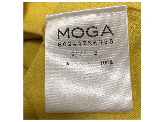 Autre Marque MOGA 18-Gauge Semi-Worsted Wollstrick-Pullover Gelb - Ansicht 4