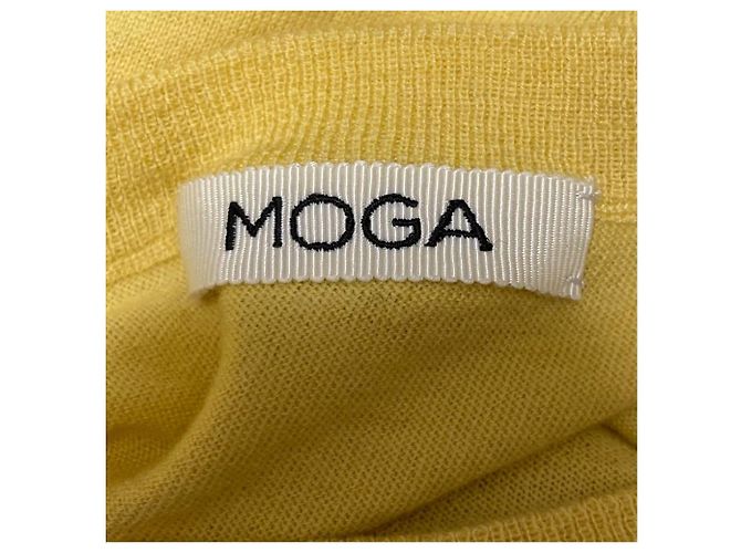 Autre Marque MOGA 18-Gauge Semi-Worsted Wollstrick-Pullover Gelb - Ansicht 5