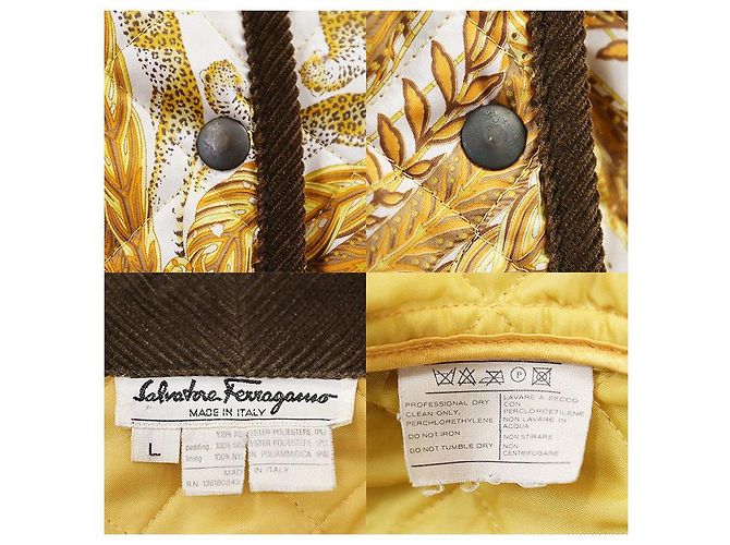 Salvatore Ferragamo gesteppte Cordjacke aus Polyester Gelb - Ansicht 10