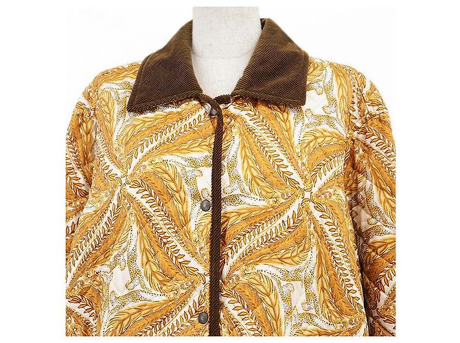 Salvatore Ferragamo gesteppte Cordjacke aus Polyester Gelb - Ansicht 2