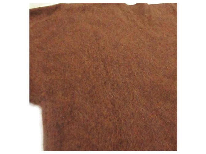 Autre Marque Pullover de malha Babylone com decote em V e pele Marrom - vista 13