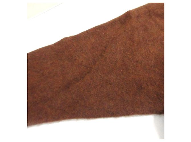 Autre Marque Pullover de malha Babylone com decote em V e pele Marrom - vista 14