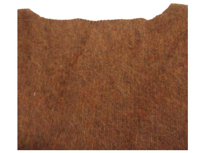 Autre Marque Pullover de malha Babylone com decote em V e pele Marrom - vista 16