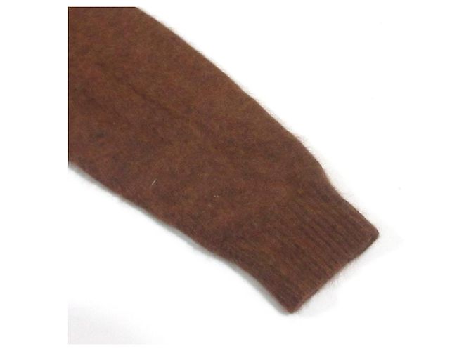 Autre Marque Pullover de malha Babylone com decote em V e pele Marrom - vista 5