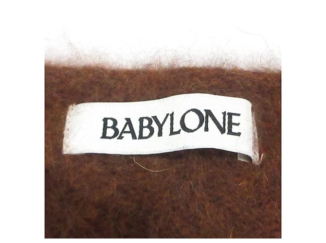Autre Marque Pullover de malha Babylone com decote em V e pele Marrom - vista 8