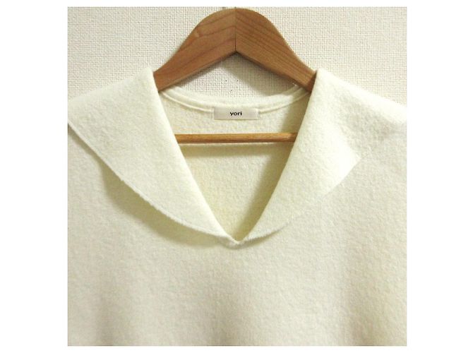 Autre Marque yori Wollstrick-Pullover mit Matrosenkragen Weiß - Ansicht 6