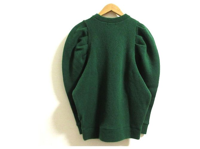 Autre Marque Yori Tack Shoulder Strickpullover Grün - Ansicht 2