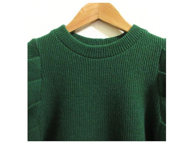 Autre Marque Yori Tack Shoulder Strickpullover Grün - Ansicht 5