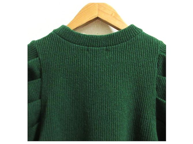 Autre Marque Yori Tack Shoulder Strickpullover Grün - Ansicht 6