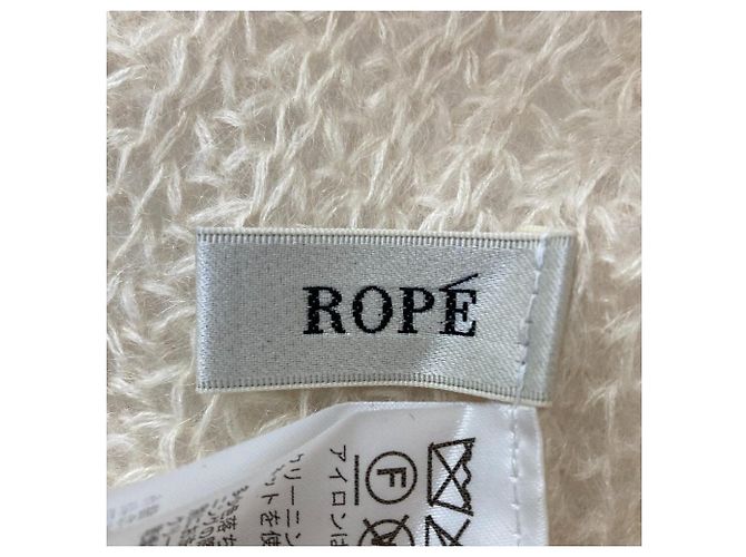 Autre Marque ROPE' Kurzstrickpullover aus Mohair-Seidenmischung Weiß Roh - Ansicht 3