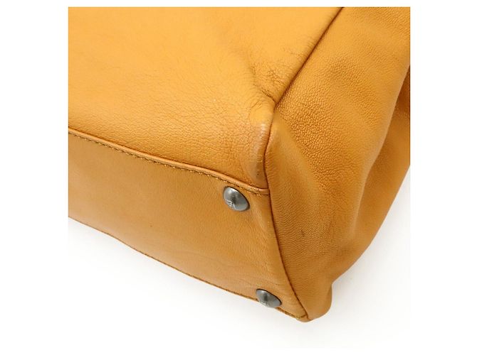 Bolsa 2way Fendi Peekaboo em couro e python Amarelo Mostarda - vista 3