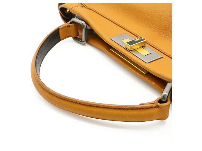 Bolsa 2way Fendi Peekaboo em couro e python Amarelo Mostarda - vista 4
