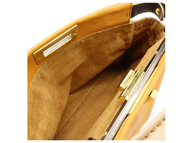 Bolsa 2way Fendi Peekaboo em couro e python Amarelo Mostarda - vista 7
