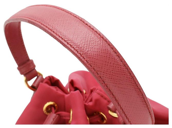 Borsa 2way Prada in nylon e pelle Rosa - vista 5