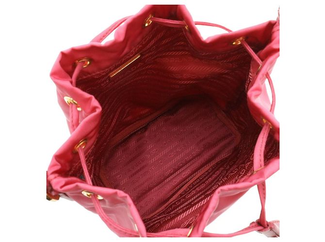 Borsa 2way Prada in nylon e pelle Rosa - vista 7