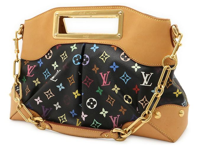 Borsa 2way Louis Vuitton Judy MM Monogram Multicolor Nero - vista 2