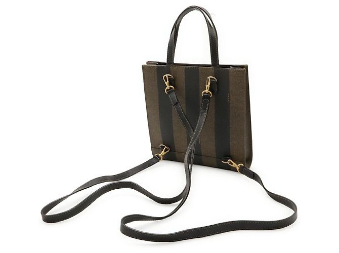 Borsa 2way Fendi Pequin in PVC e pelle Marrone - vista 2