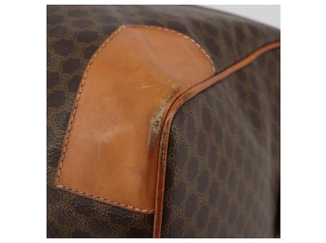 Céline CELINE Macadam Canvas Boston Bag PVC Leather Brown Gold - vista 16